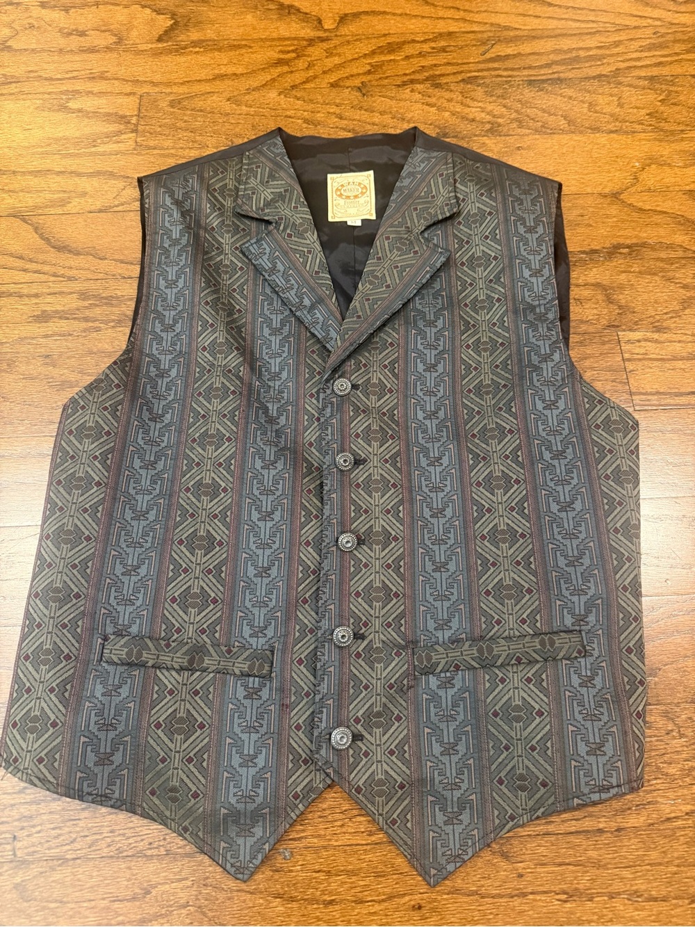 VTG Wah Maker Frontier Clothing Southwestern Tapestry Vest Men's Medium MiUSA